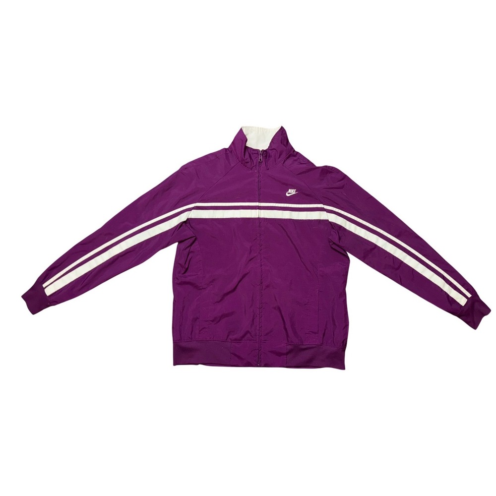 Nike Sportswear Purple Track Jacket White Racing Stripes Full Zip XL 16-18